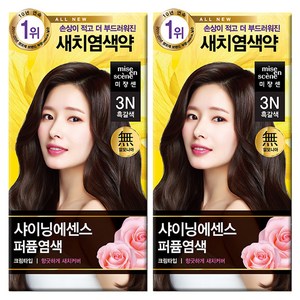 미쟝센 샤이닝 에센스 새치전용 염색제, 3N 흑갈색, 2개