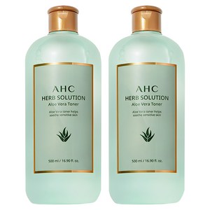 AHC 허브 솔루션 알로에 베라 토너, 500ml, 2개