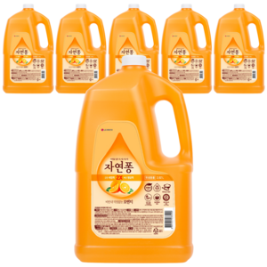 [비건라이프] 자연퐁 비린내 걱정없는 오렌지 주방세제, 3.92L, 6개