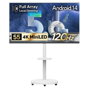 더함 4K UHD QLED 구글 5.0 이동식 TV 120Hz 스마트 TV 패키지