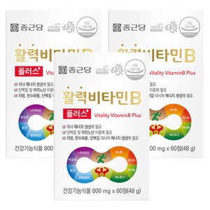 종근당 정품 활력 비타민B 플러스, 60정, 3개