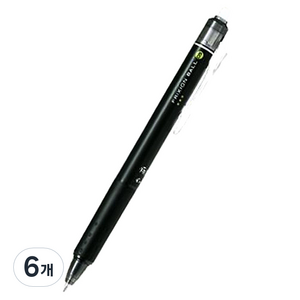 프릭션 노크식 유성펜 0.5mm, black, 6개