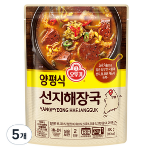 오뚜기 양평식 선지 해장국, 500g, 5개