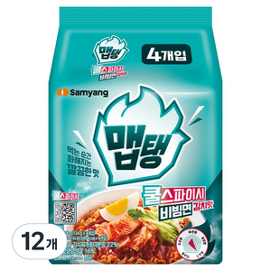 맵탱 쿨스파이시 비빔면 김치맛 134g, 12개