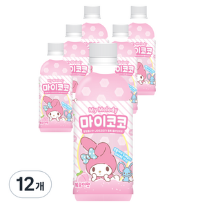 산리오 마이멜로디 마이코코 복숭아맛, 12개, 340ml