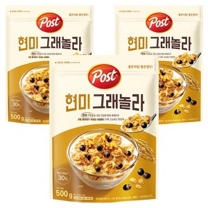 포스트 현미 그래놀라 시리얼, 500g, 3개