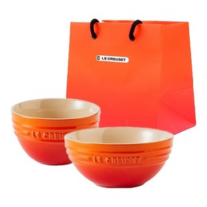르크루제 1인밥 + 국 세트 + 쇼핑백 S, 주황, 밥그릇(1P) + ..., 1세트