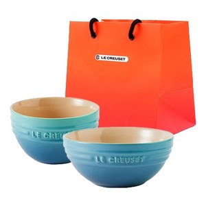 르크루제 1인밥 + 국 세트 + 쇼핑백 S, 캐리비안블루, 밥그릇(1P) + ..., 1세트