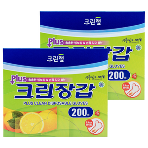 크린랩 플러스 크린장갑, 200개입, 2개