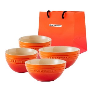 르크루제 2인 밥 + 국 세트 + 쇼핑백 M, 주황, 밥그릇 2p + 국..., 1세트