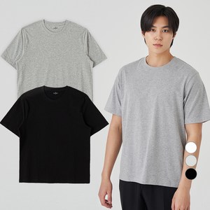 캐럿 통기성 기본 라운드 반팔 티셔츠 2p