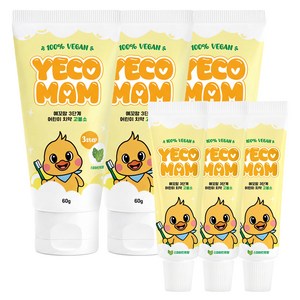 예꼬맘 치카케어 3단계 60g + 소형치약 15g 스피아민트향