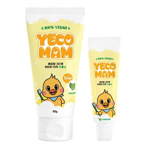 예꼬맘 치카케어 3단계 60g + 소형치약 15g 스피아민트향