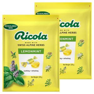 리콜라 스위스 허브 캔디 레몬민트, 330g, 2개