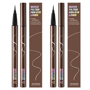 여우화장대 워터프루프 퀵필터 펜 아이라이너 0.5g, 딥브라운모카, 2개