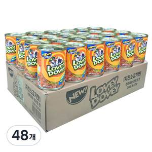 러비더비 강아지 대용량 간식 캔, 혼합맛(치킨/소고기..., 375g, 48개