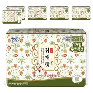 쏘피 귀애랑 생리대 날개형, 대형, 18개입, 6개