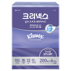 크리넥스 실크소프트 세라마이드 미용티슈 2겹 천연펄프