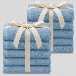 탐사 시그니처 리본패킹 호텔 수건 200g 40수, 블루, 10개