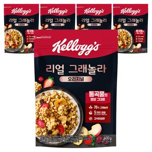 켈로그 리얼 그래놀라 오리지널 시리얼, 400g, 5개