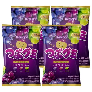 카수가이 쯔부구미 3가지의 포도 젤리, 55g, 4개