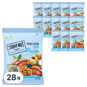 투데이넛 너트한줌 프리미엄, 20g, 28개