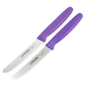 기셀 비비드컬러 톱니과도 + 민과도, 퍼플, 전체길이 217mm, 1세트