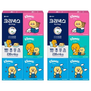 크리넥스 코튼처럼 부드러운 프리미엄 미니티슈 카카오프렌즈, 230매입, 12개