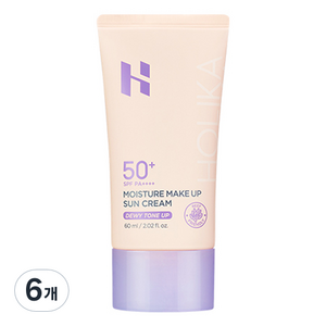 홀리카홀리카 모이스처 메이크업 선크림 SPF50+ PA++++, 6개, 60ml