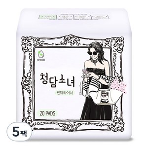 [비건라이프] 청담소녀 팬티라이너, 롱, 20개입, 5개