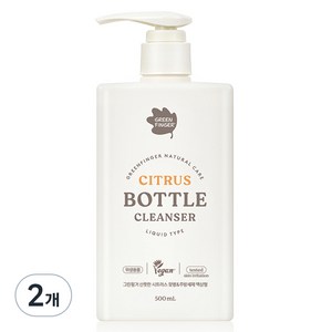 그린핑거 산뜻한 시트러스 젖병 앤 주방세제 액상형, 2개, 500ml