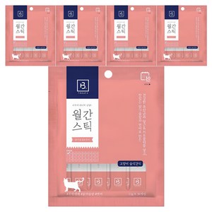 브리더랩 고양이 월간스틱 짜먹는 간식 30개입, 혼합맛(닭가슴살/연..., 330g, 5개