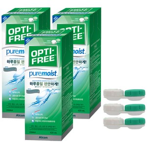 옵티프리 퓨어모이스트 렌즈세정액 + 렌즈케이스, 420ml, 3세트