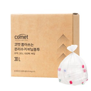 코멧 뽑아쓰는 분리수거 배접 비닐봉투, 30L, 100개