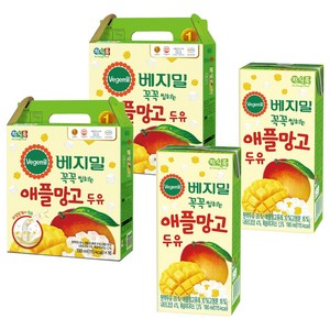 베지밀 꼭꼭 씹히는 애플망고 두유, 190ml, 32개