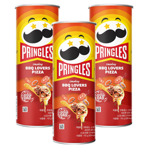 프링글스 감자스낵 스모키 바비큐 피자맛, 102g, 3개