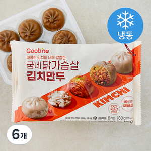 굽네 닭가슴살 김치만두 6개입 (냉동), 180g, 6개