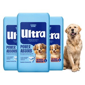 쉬즈곤 울트라 대형 배변패드, 대형(76 x 60..., 20개입, 3개
