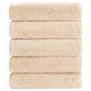 하비티 도톰하고 부드러운 수건 200g 40수 코마사, 베이지, 5개