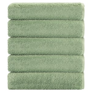 하비티 도톰하고 부드러운 수건 200g 40수 코마사, 그린, 5개