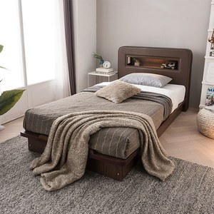 가구야 카인 평상형 수납헤드 인조가죽 LED 침대, 월낫, 슈퍼싱글