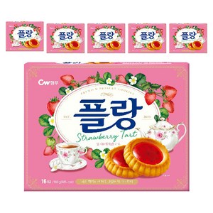 청우식품 플랑 딸기 타르트 쿠키, 160g, 6개
