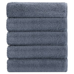 하비티 도톰하고 부드러운 수건 200g 40수 코마사, 네이비, 5개