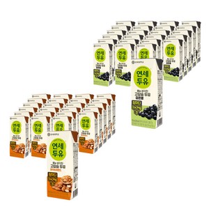 연세두유 뼈를 생각한 고칼슘 두유 검은콩 24p + 고칼슘 호두 앤 아몬드 24p, 190ml, 1세트