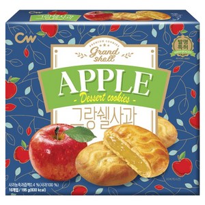 청우식품 그랑쉘사과 과자파이, 195g, 1개