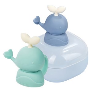 퍼기 유아 이유식 파우치토퍼 고래캡 2종, 고래캡 블루 + 민..., 1세트