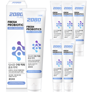 2080 퓨어바이오 구취치약 쿨민트향, 150g, 6개