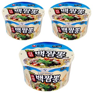 농심 사천 백짬뽕 사발 75g, 3개