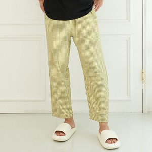 글램공감 커플용 쿨링 요루 체크 파자마 9부 바지