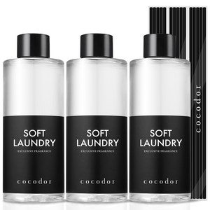 코코도르 디퓨저 리필액 + 리드스틱 5P, 소프트런더리, 200ml, 3개